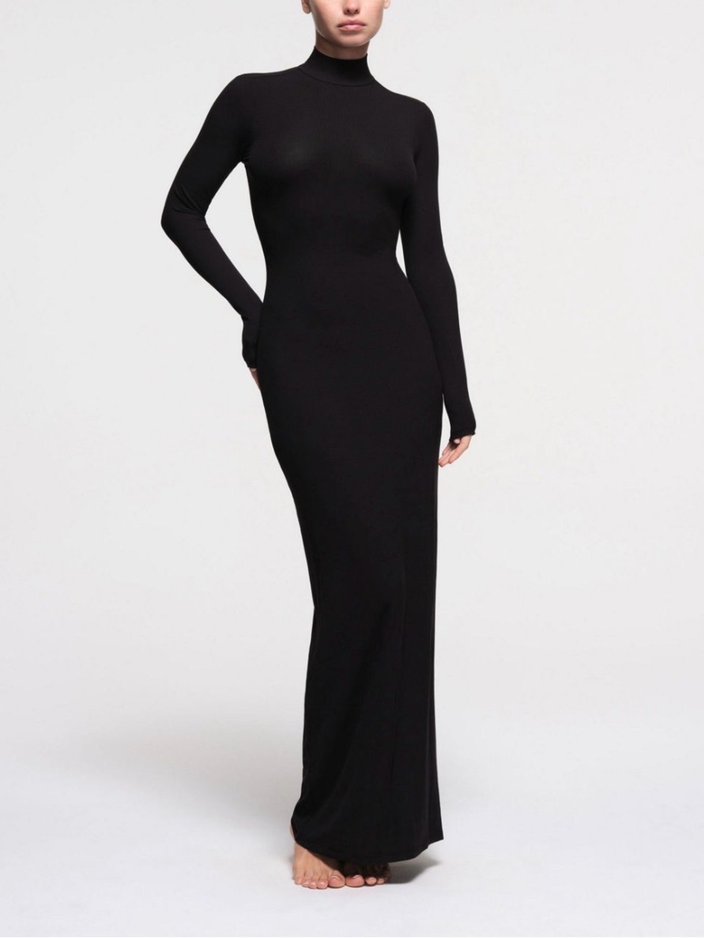 Skims Soft Lounge Turtleneck Mock Neck Lomg Sleeve Dress